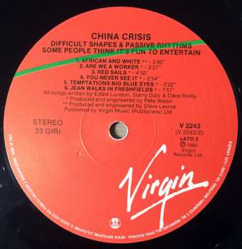 LP China Crisis: Difficult Shapes & Passive Rhythms - Some People Think It's Fun To Entertain