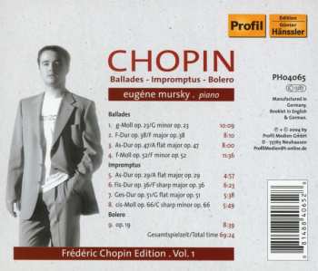 CD Frédéric Chopin: Ballades; Impromptus; Bolero