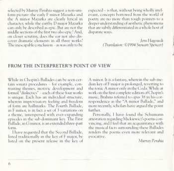 CD Frédéric Chopin: 4 Ballades