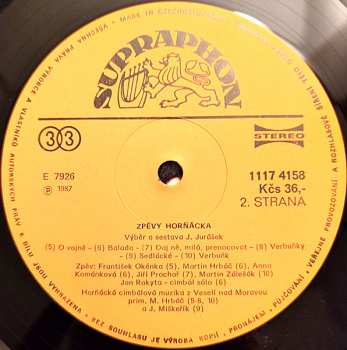 LP Horňácká Cimbálová Muzika Martina Hrbáče: Zpěvy Hanácka