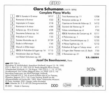 3CD Clara Schumann: Complete Piano Works