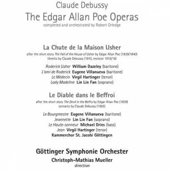 2CD Claude Debussy: The Edgar Allan Poe Operas