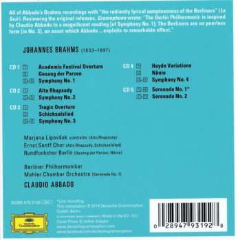 5CD/Coffret Berliner Philharmoniker: Abbado Brahms