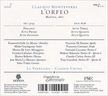 2CD/Coffret Claudio Monteverdi: L'Orfeo
