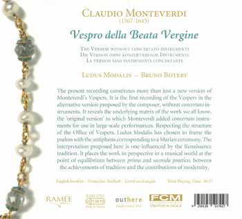 2CD Claudio Monteverdi: Vespro Della Beata Vergine