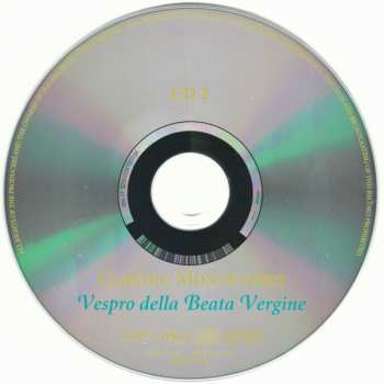 2CD Claudio Monteverdi: Vespro Della Beata Vergine