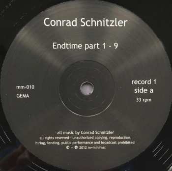 2LP Conrad Schnitzler: Endtime - 00/830 (Mix Solos)