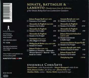 CD CordArte: Sonate, Battaglie & Lamento: Chambermusic From The Collection Of The Olmütz Bishop Karl von Liechtenstein-Castelcorn