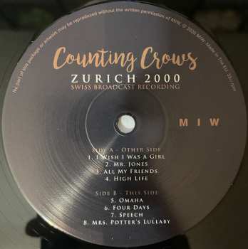 2LP Counting Crows: Zurich 2000: Swiss Broadcast Recording
