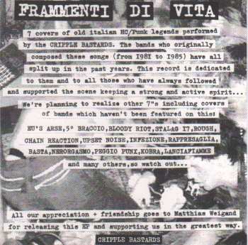2LP Cripple Bastards: Frammenti Di Vita