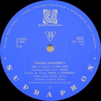 LP Dalibor Brázda And His Orchestra: Italské kanconety