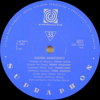 LP Dalibor Brázda And His Orchestra: Italské kanconety