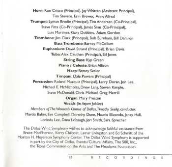 CD Dallas Wind Symphony: Holidays & Epiphanies (The Music Of Ron Nelson)