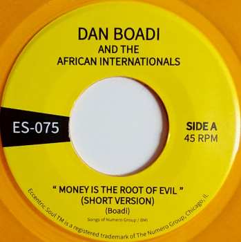 SP Dan Boadi And The African Internationals: Money Is The Root Of Evil / Duodu Wuo Ye Ya CLR