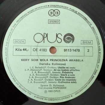 LP Darina Rolincová: Keby Som Bola Princezná Arabela