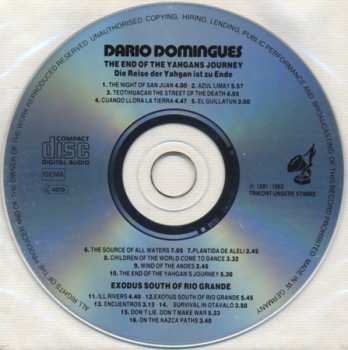 CD Dario Domingues: The End Of The Yahgans Journey (Die Reise Der Yahgan Ist Zu Ende) & Exodus South Of Rio Grande