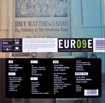3CD/DVD/Coffret Dave Matthews Band: Europe 2009 LTD