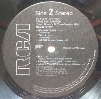 LP David Bowie: Fame And Fashion (David Bowie's All Time Greatest Hits)