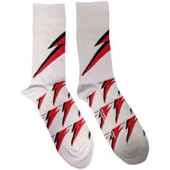 Marchandises David Bowie: David Bowie Unisex Ankle Socks: Flash (white) (uk Size 4 - 7) 36 - 42