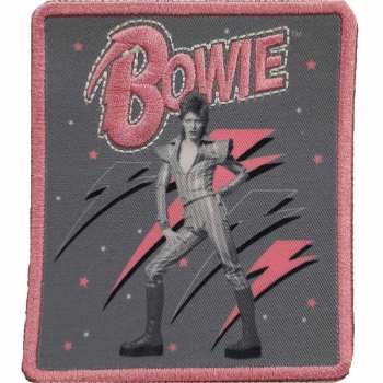 Merch David Bowie: Décoration Pink Flash Woven Logo David Bowie