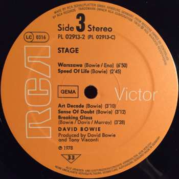 2LP David Bowie: Stage