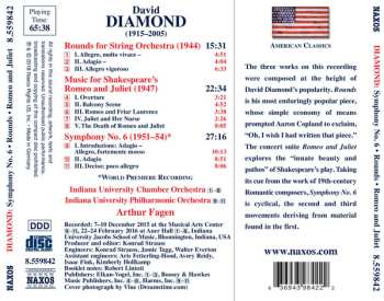 CD David Diamond: Symphony No. 6; Rounds; Romeo And Juliet