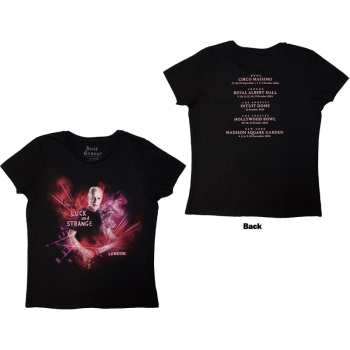 Marchandises David Gilmour: David Gilmour Ladies T-shirt: Luck & Strange London (black) (back Print & Ex-tour) (small) S