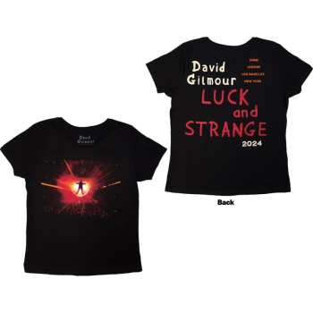 Marchandises David Gilmour: David Gilmour Ladies T-shirt: Luck & Strange Stage Shot (black) (back Print & Ex-tour) (small) S