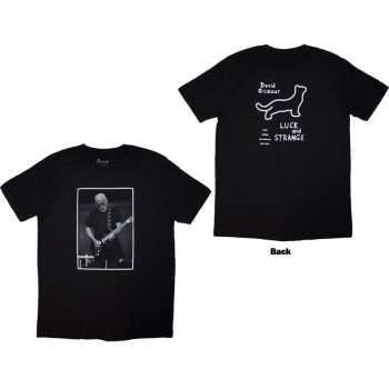 Marchandises David Gilmour: David Gilmour Unisex T-shirt: Luck & Strange Black Cat Strat (black) (back Print & Ex-tour) (small) S