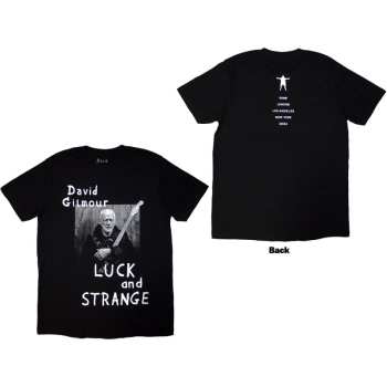 Marchandises David Gilmour: David Gilmour Unisex T-shirt: Luck & Strange Portrait (black) (back Print & Ex-tour) (small) S