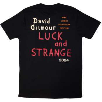 Marchandises David Gilmour: David Gilmour Unisex T-shirt: Luck & Strange Stage Shot (black) (back Print & Ex-tour) (small) S