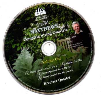 CD David Matthews: Complete String Quartets - Volume One