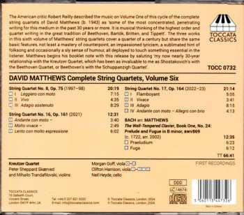CD David Matthews: Complete String Quartets, Volume Six