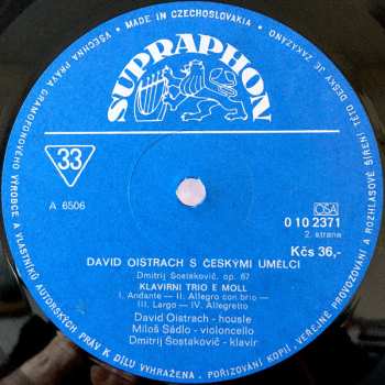 2LP David Oistrach: S Českými Umělci