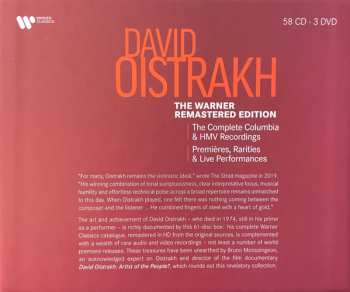 58CD/3DVD/Coffret David Oistrach: The Warner Remastered Edition - (The Complete Columbia & HMV Recordings / Premieres, Rarities & Live Performances)