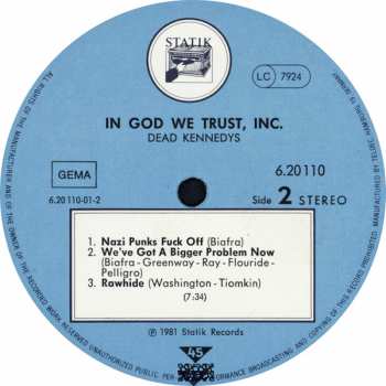 LP Dead Kennedys: In God We Trust, Inc.
