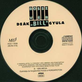 CD Deák Bill Gyula: Rossz Vér