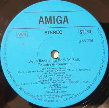 LP Dean Reed: Dean Reed Singt Rock'n' Roll, Country & Romantic