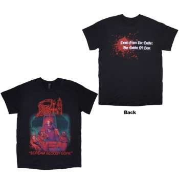 Marchandises Death: Death Unisex T-shirt: Scream Bloody Gore (black) (back Print) (small) S