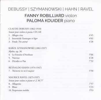 CD Claude Debussy: Debussy Szymanowski Hahn Ravel
