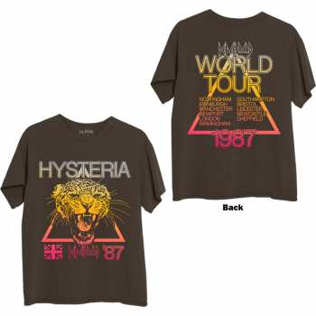 Marchandises Def Leppard: Def Leppard Unisex T-shirt: Hysteria World Tour (back Print) (small) S