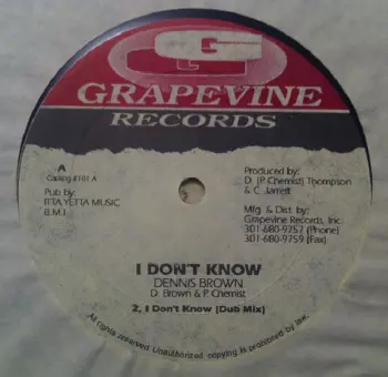 Dennis Brown: I Don't Know / Fist To Fist