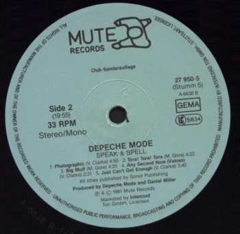 LP Depeche Mode: Speak & Spell
