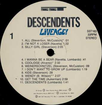 LP Descendents: Liveage!
