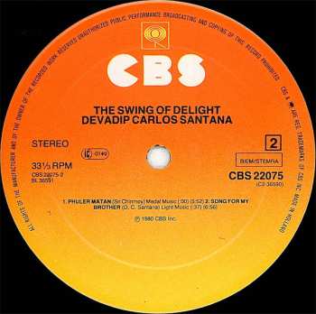 2LP Carlos Santana: The Swing Of Delight