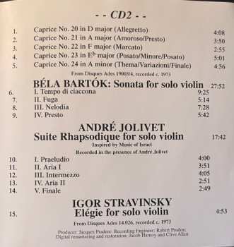 2CD Igor Stravinsky: Vol. 2: The 24 Caprices For Violin Solo / Sonata For Solo Violin / Suite Rhapsodique For Solo Violin / Elégie For Solo Violin