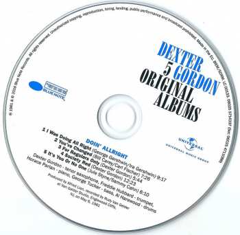 5CD/Coffret Dexter Gordon: 5 Original Albums