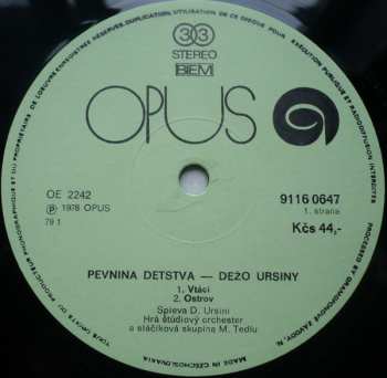 LP Dežo Ursiny: Pevnina Detstva