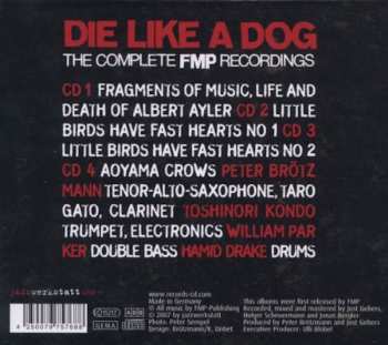 4CD/Coffret Die Like A Dog Quartet: The Complete FMP Recordings