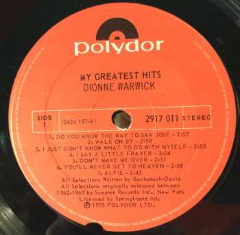 LP Dionne Warwick: My Greatest Hits